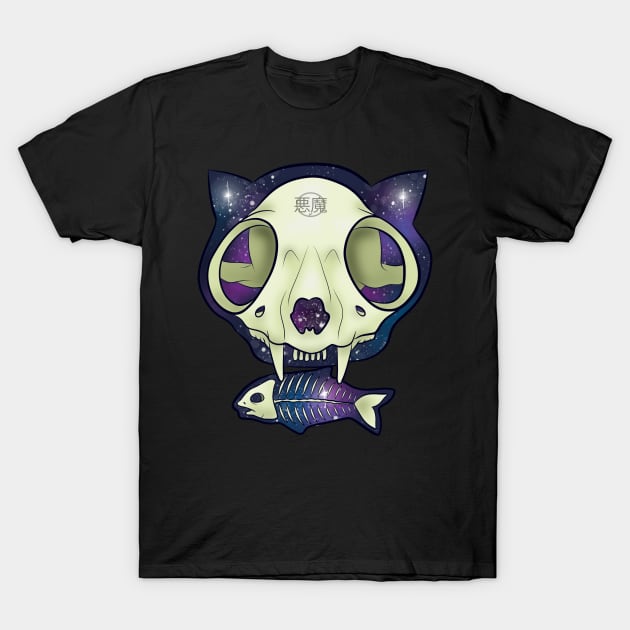 SKULL CAT T-Shirt by akuma_king_oda